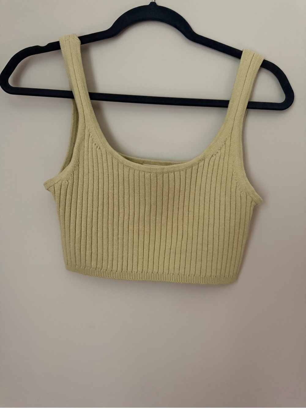 Wilfred Ribbed Bra Top/Crop Top - light green